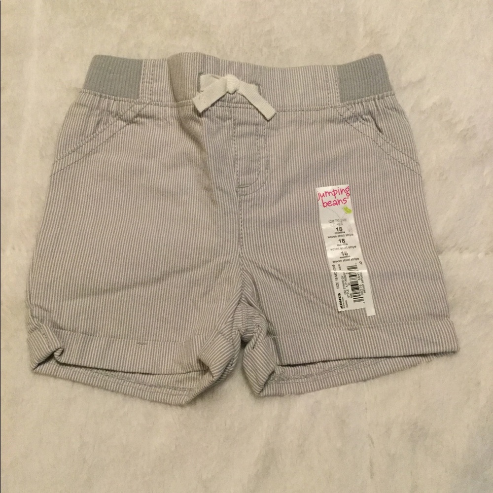 NWOT Woven Gray Stripe Shorts